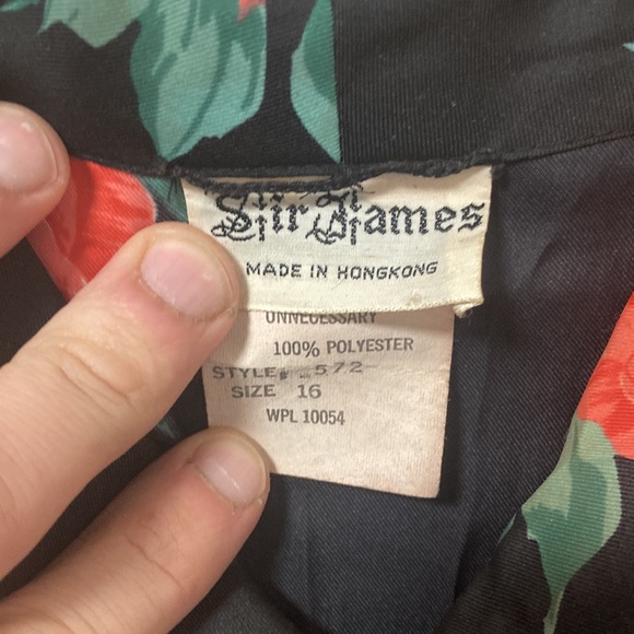 Sir James Vintage Matching Top and Bottoms women’s size 16 black with red roses - Picture 2 of 6